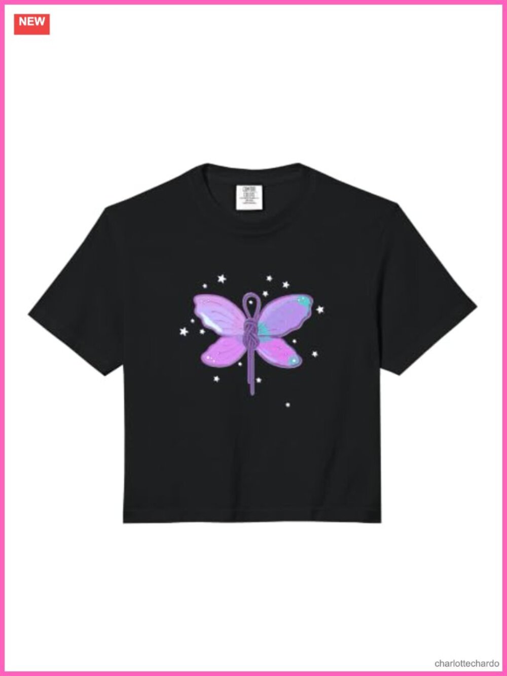 Fairy Wings Climbing Knot Rope Crop Top 100% Ring Spun Cotton Boxy Fit Crew Neck